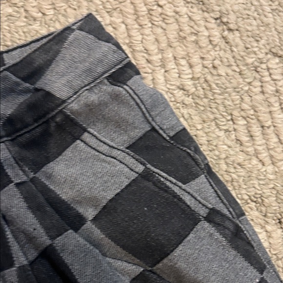 Checkered Black and Gray Wide-Leg Pants - Picture 8 of 9
